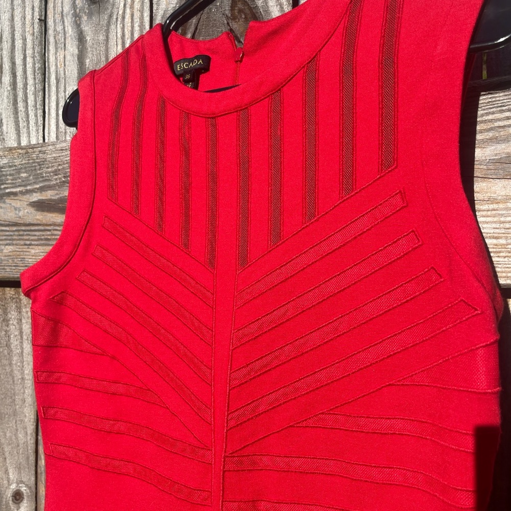 Escada Red Midi Dress - Picture 2 of 16
